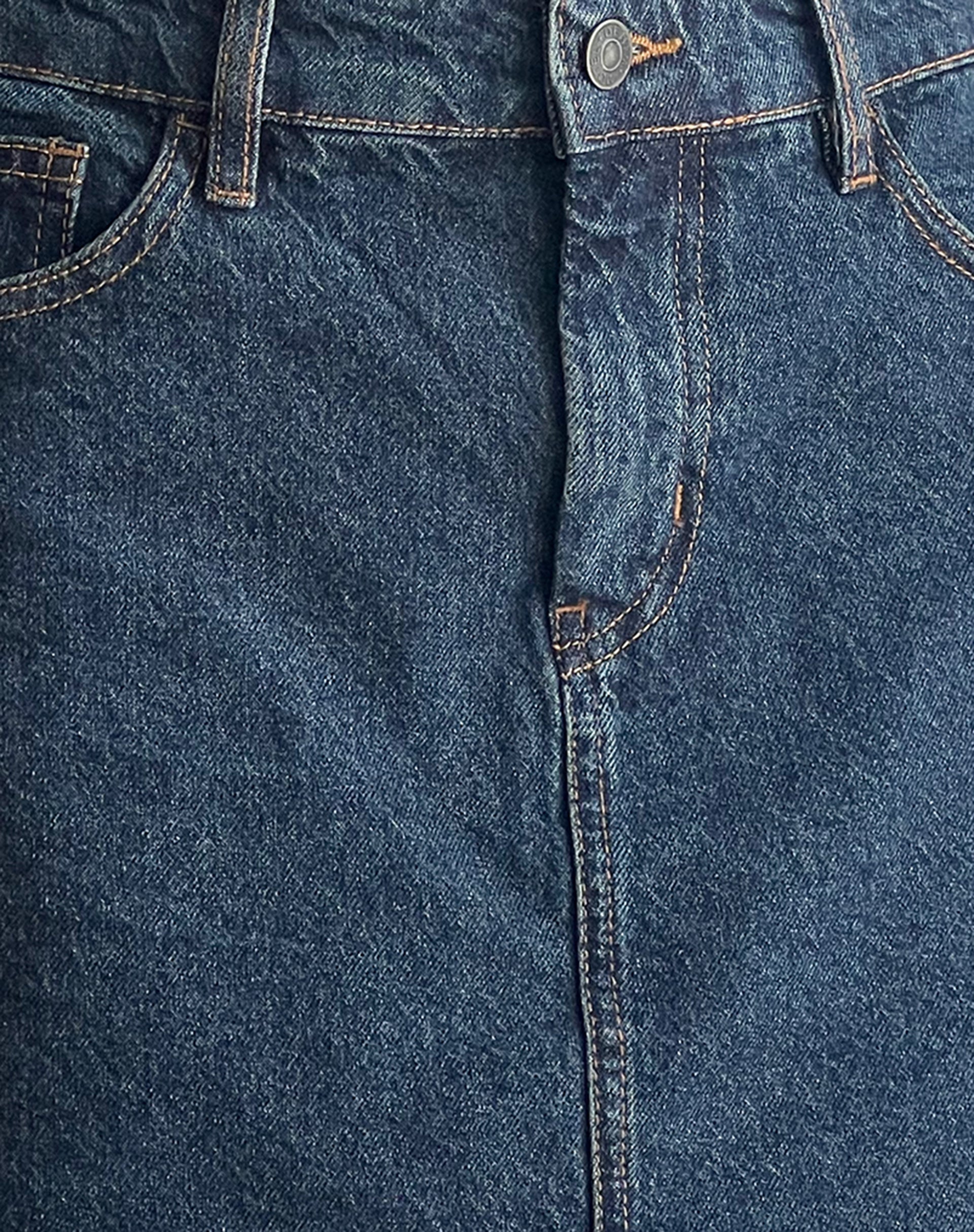 Mini A-Line Skirt in Denim Indigo-Nico Sky