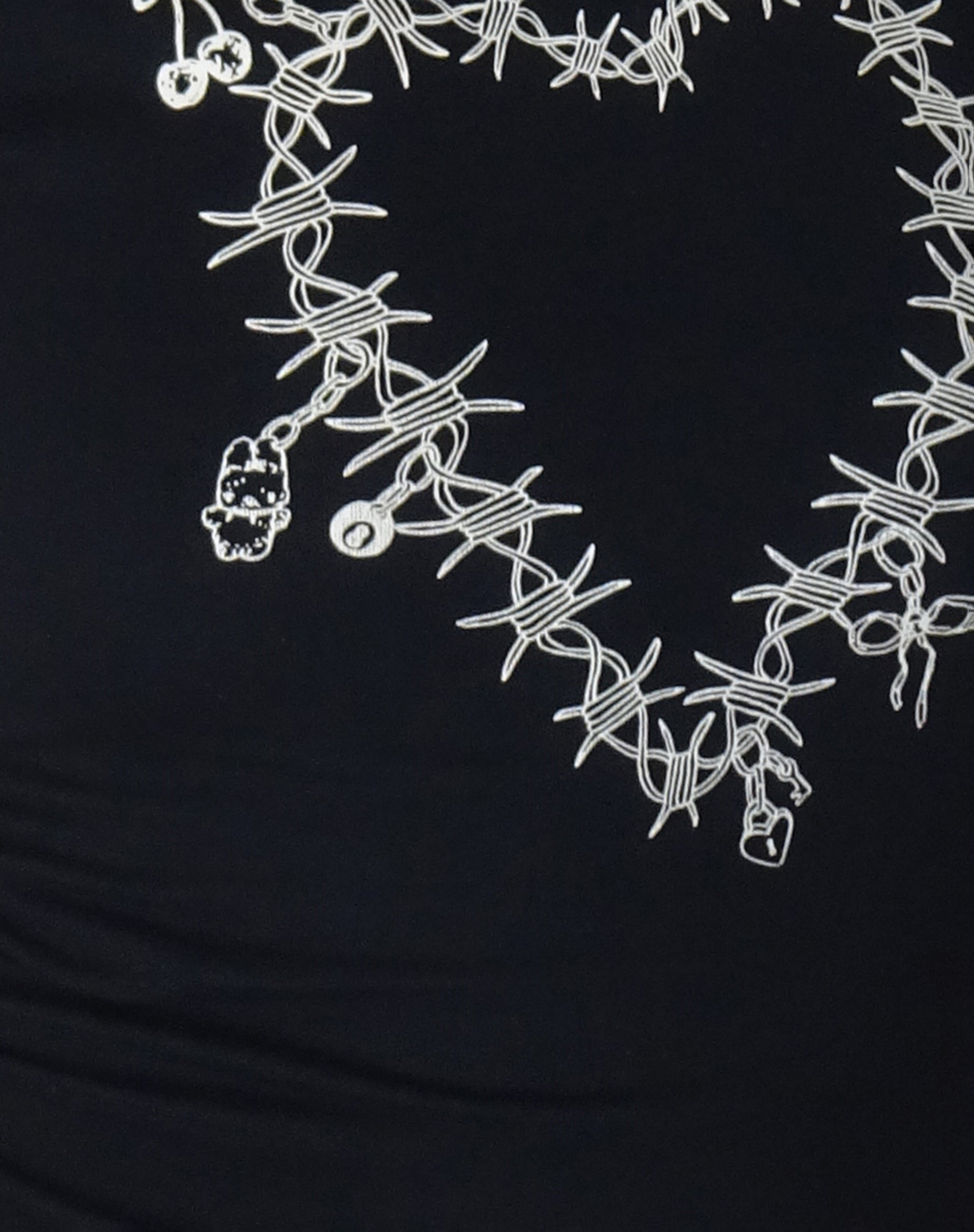 Jonnet Baby Tee in Black with Cutie Thorns Motif-Nico Sky