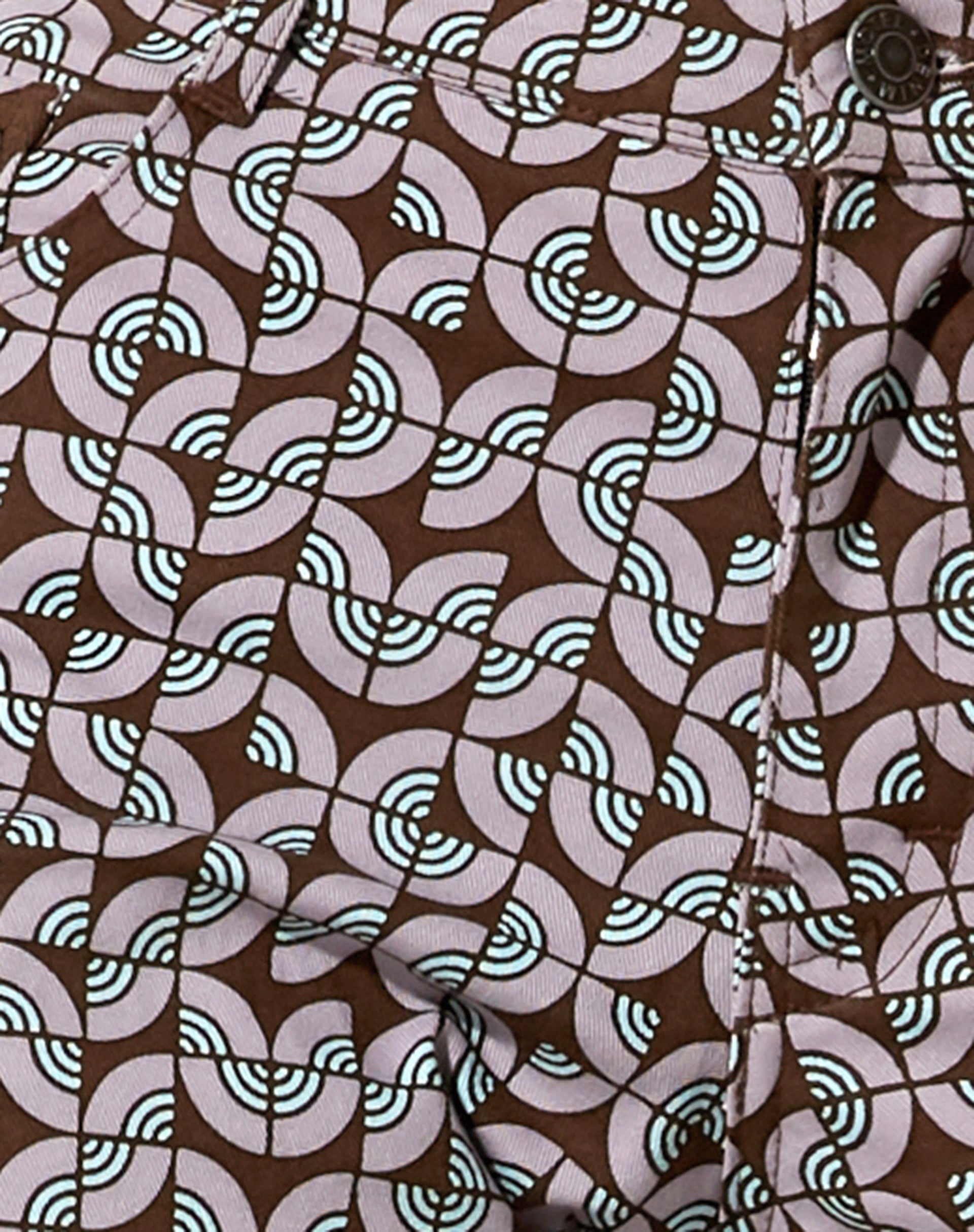 Jopan Flare Trouser in Retro Tile-Nico Sky