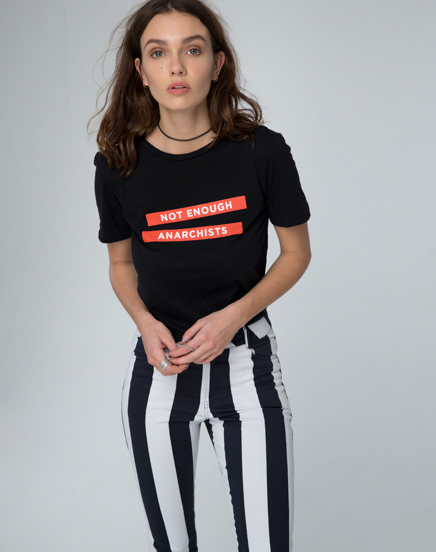 Jordan Jean in Motel Stripe Black and White-Nico Sky