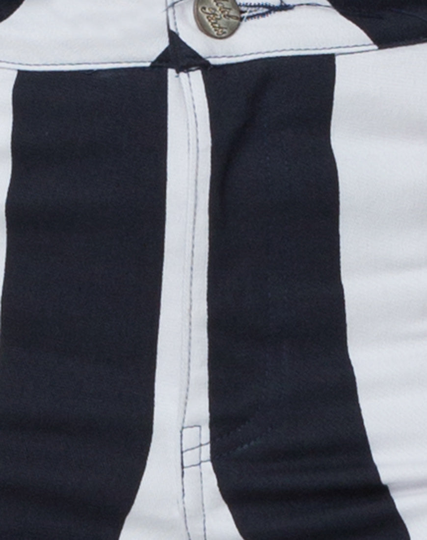 Jordan Jean in Motel Stripe Black and White-Nico Sky