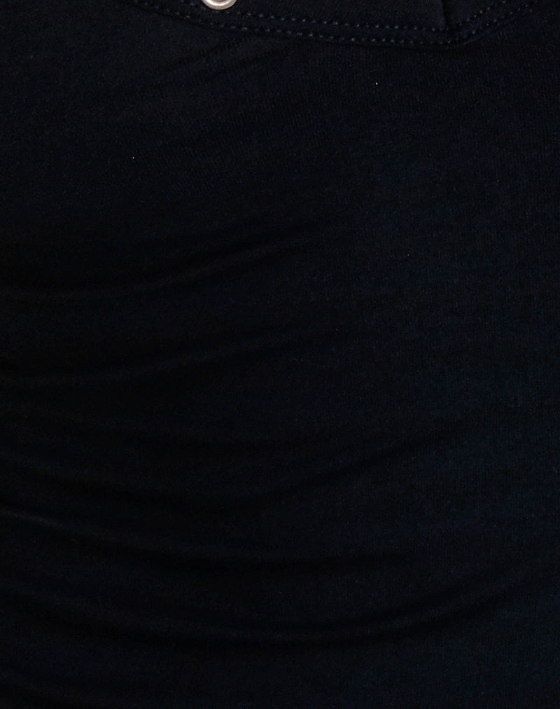 Jugo Halterneck Top in Black with Eyelets-Nico Sky