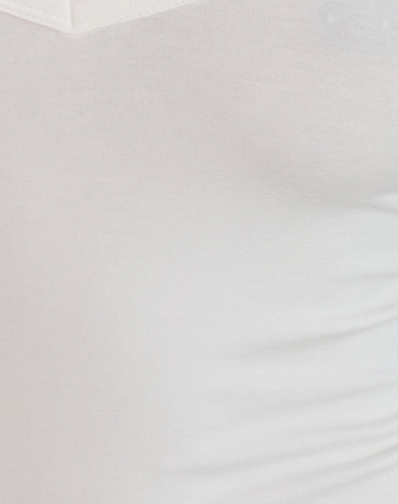 Jugo Halterneck Top in Ivory with Eyelets-Nico Sky