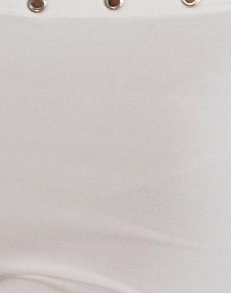 Kento Hot Pant in Ivory with Eyelets-Nico Sky