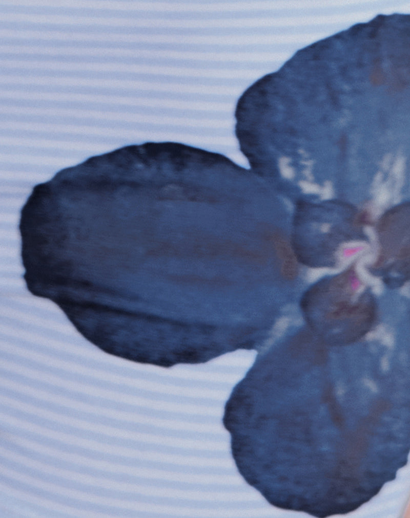 Eunia Shorts in Stripe Floral Baby Blue-Nico Sky