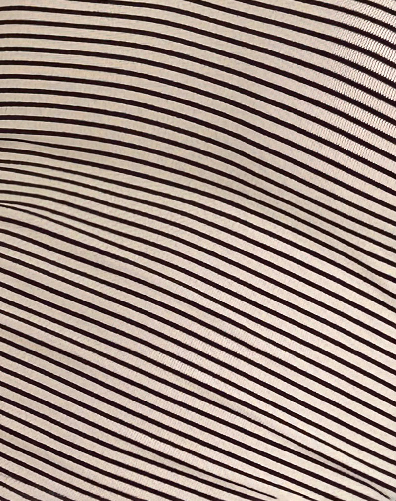 Jules Top in Stripe Jersey Neutral Brown-Nico Sky