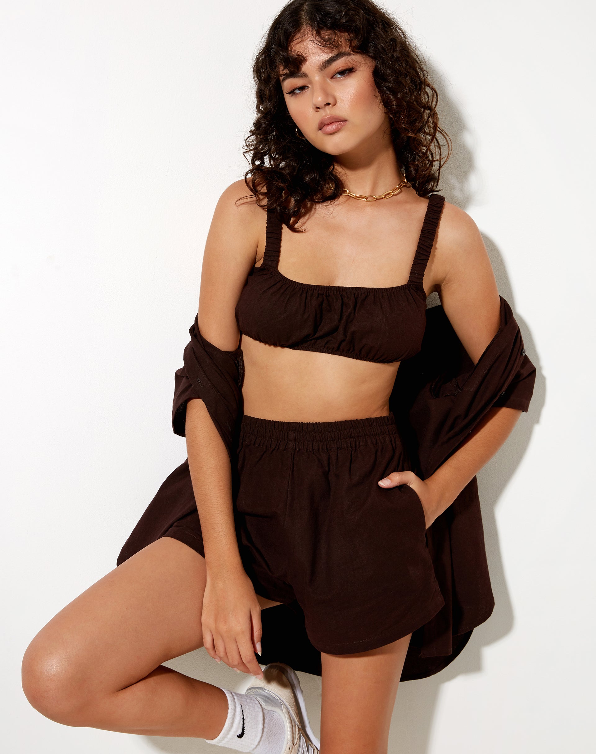 Lala Short in Rami Bitter Chocolate-Nico Sky