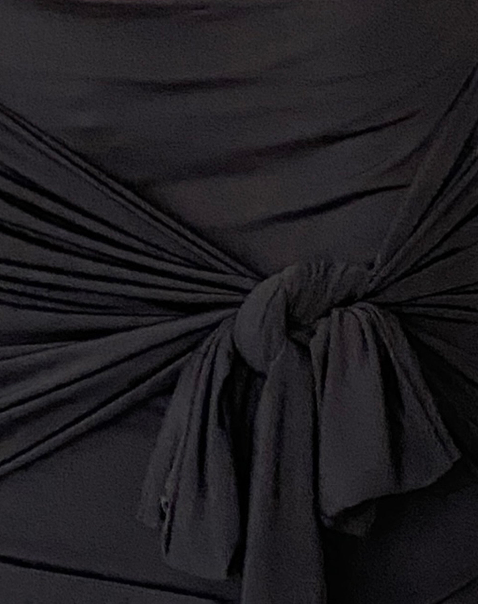 Kass Bow Detail Mini Skirt in Slinky Black-Nico Sky