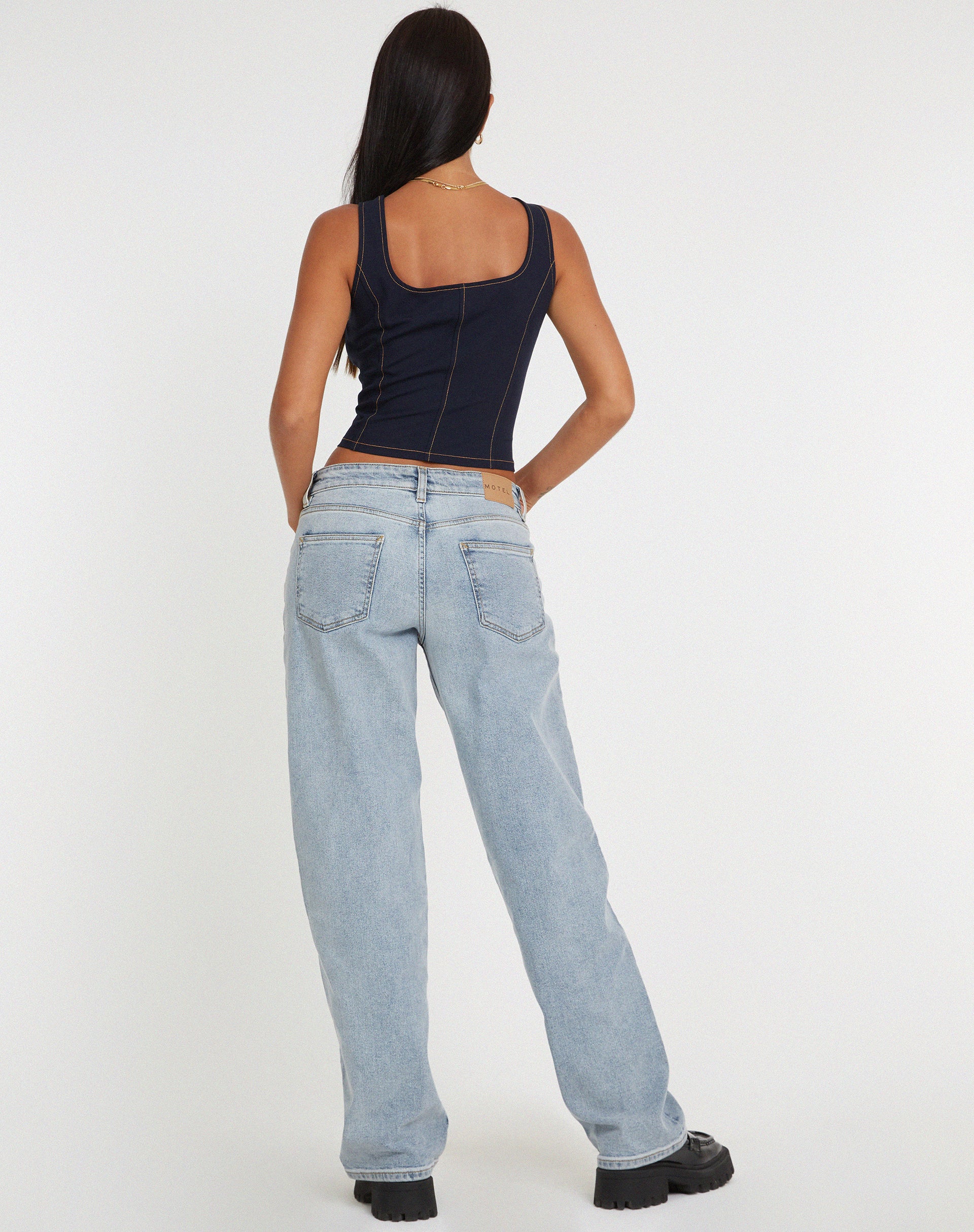 Kayaso Corset Top in Navy-Nico Sky