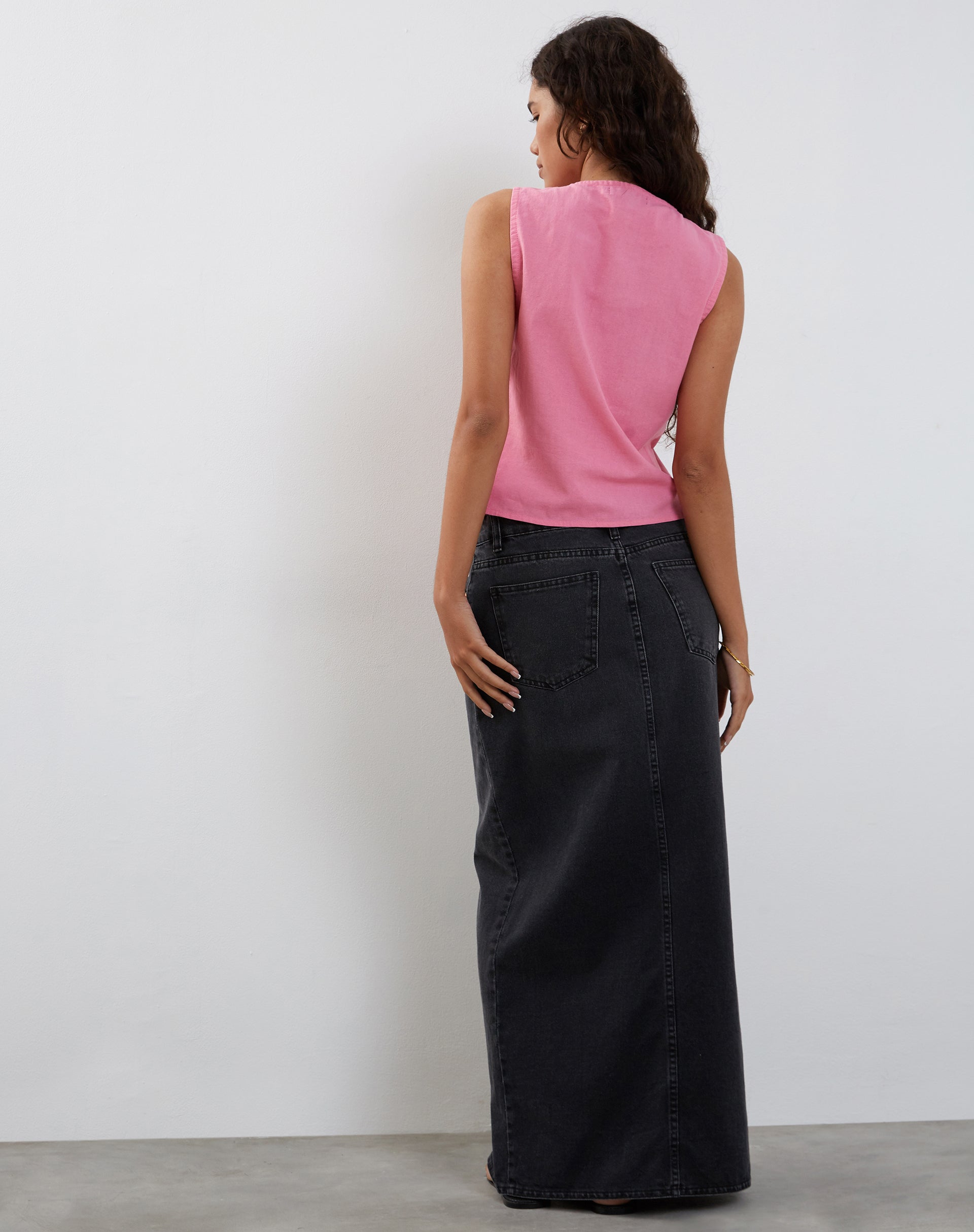 Kayve Tie Front Top in Bubblegum Pink-Nico Sky