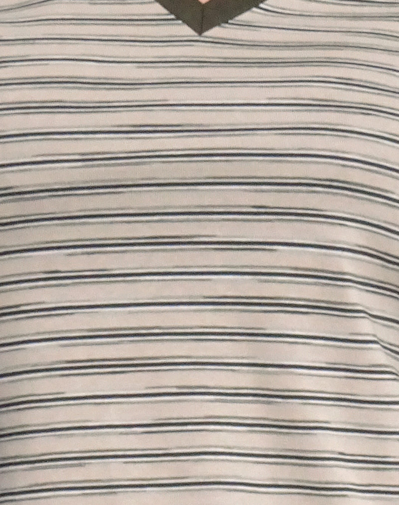 Keiko Top in Stripe Jersey Tonal Brown-Nico Sky