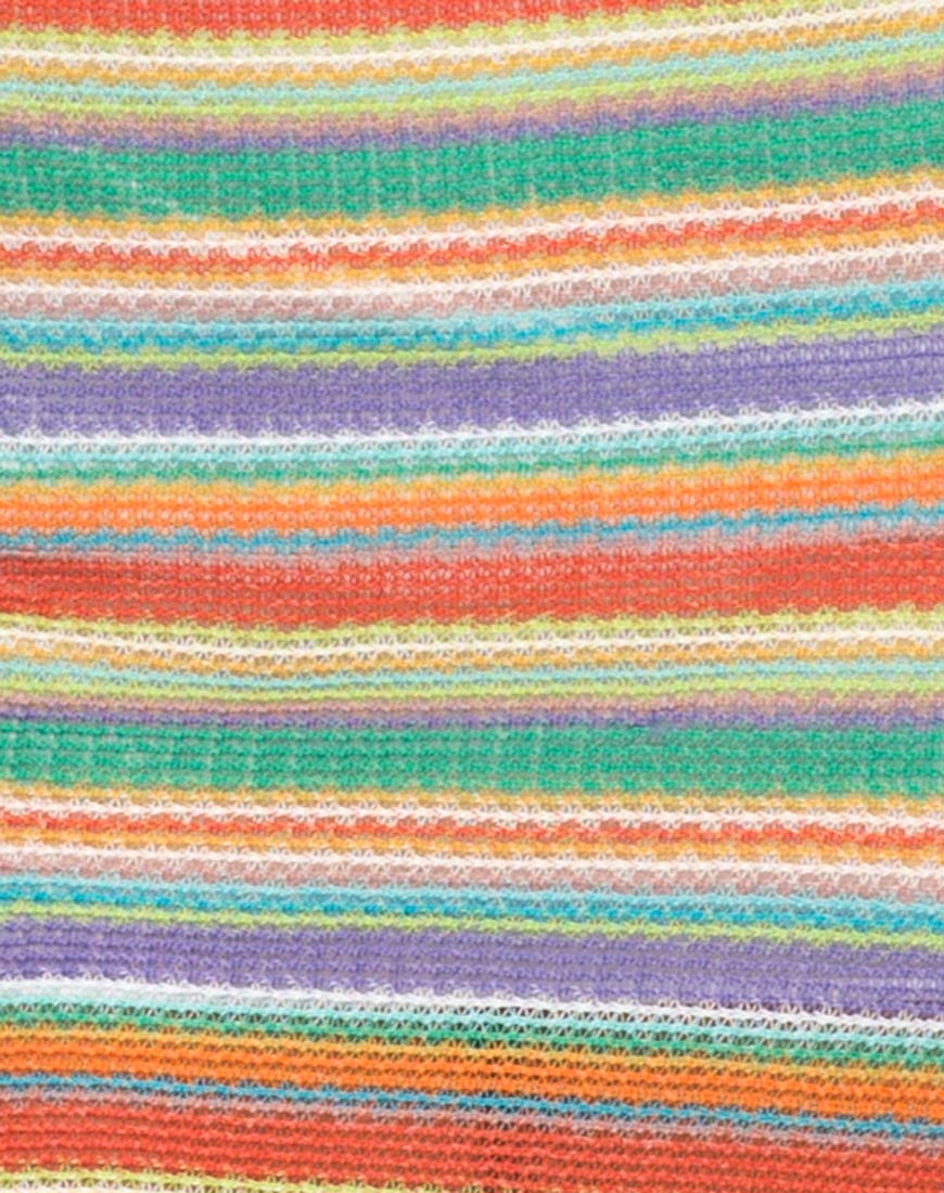 Kimmy Bodycon Skirt in Rainbow Knit-Nico Sky