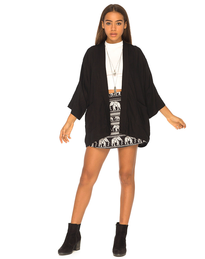 Kimono Jacket in Black-Nico Sky