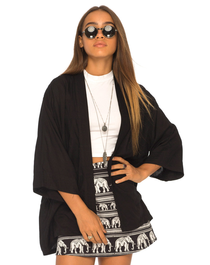 Kimono Jacket in Black-Nico Sky