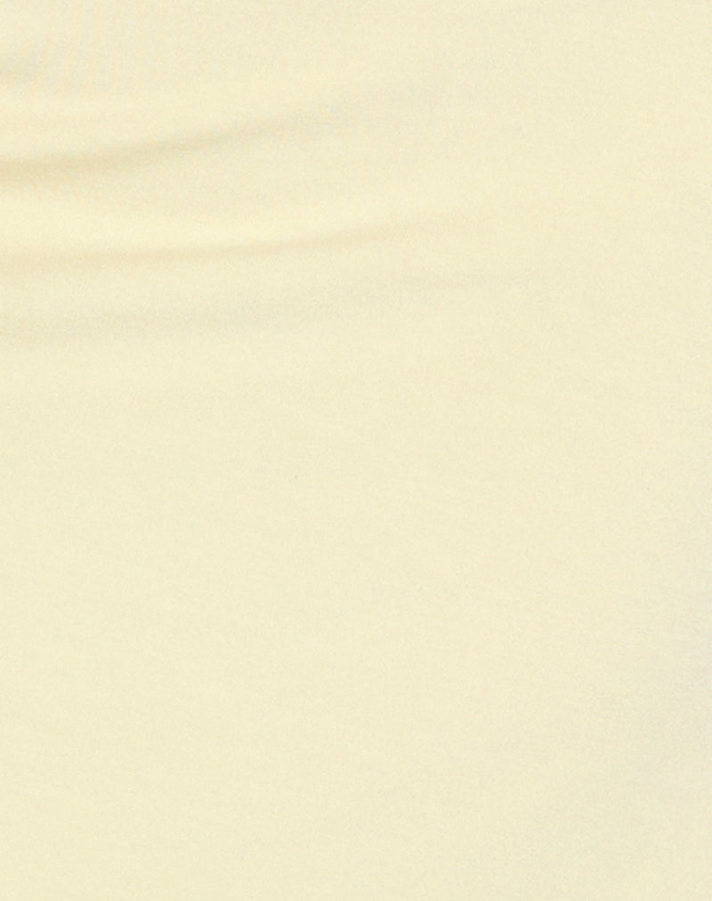 Kins Asymmetric Halterneck Top in Rayon Lemon-Nico Sky