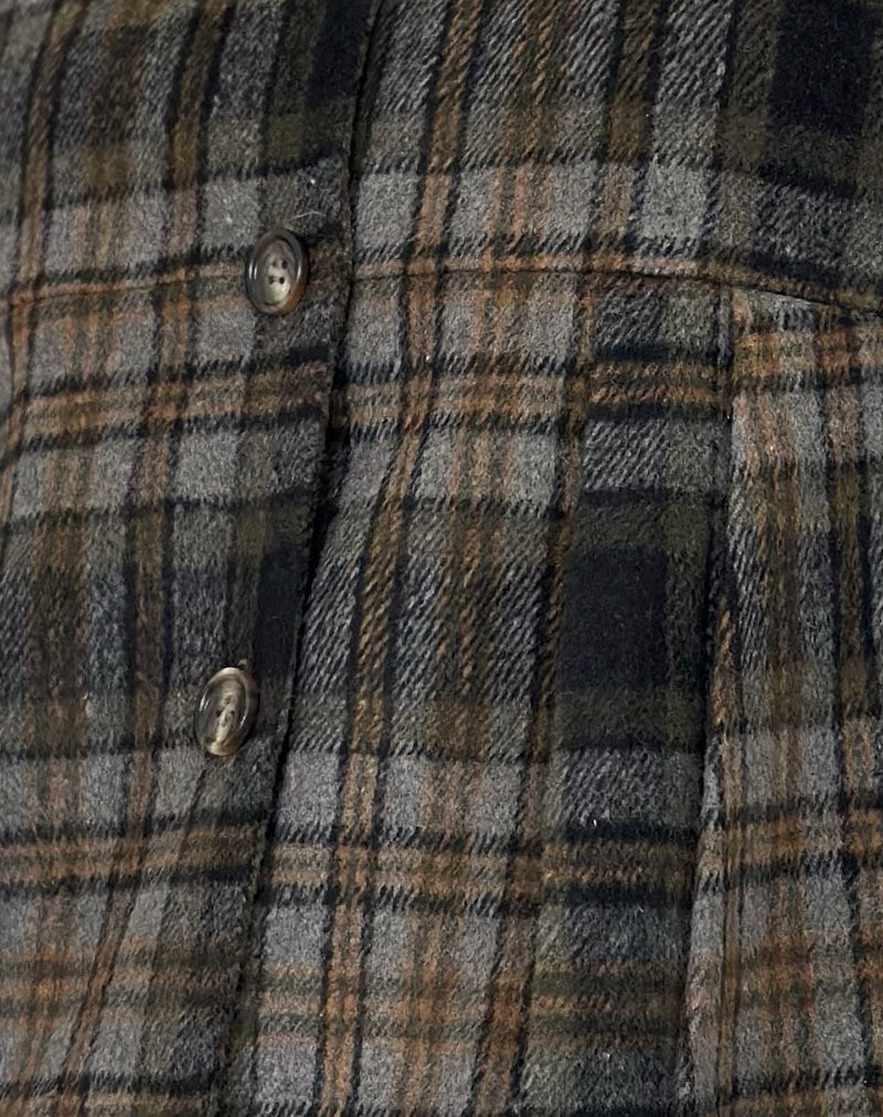 Kisaki Swing Coat in Check Yellow-Nico Sky