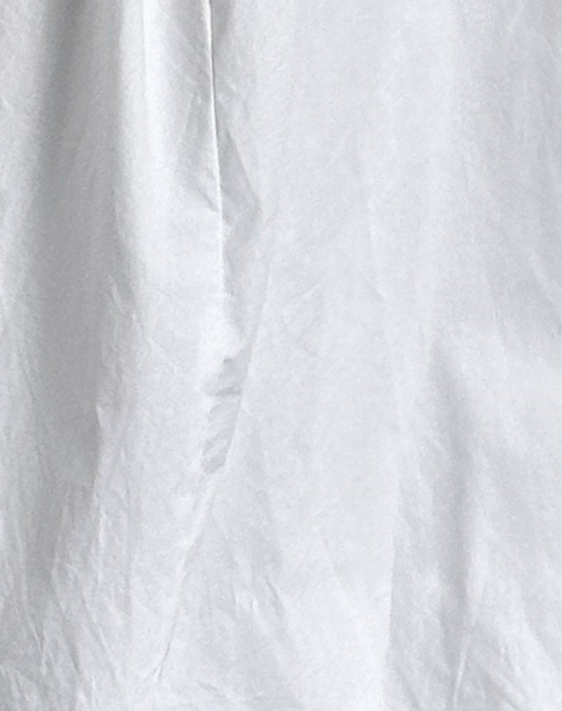 Kiyono Maxi Skirt in Poplin White-Nico Sky