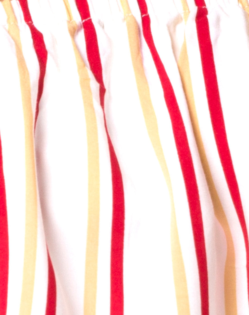 Kroes Crop Top in 70's Ivory Vertical Stripe-Nico Sky