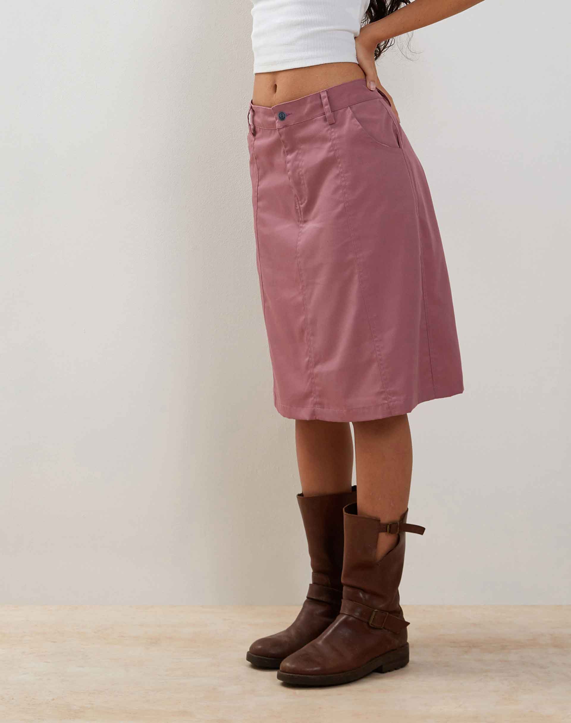 Kyst Cargo Midi Skirt in Mauve-Nico Sky