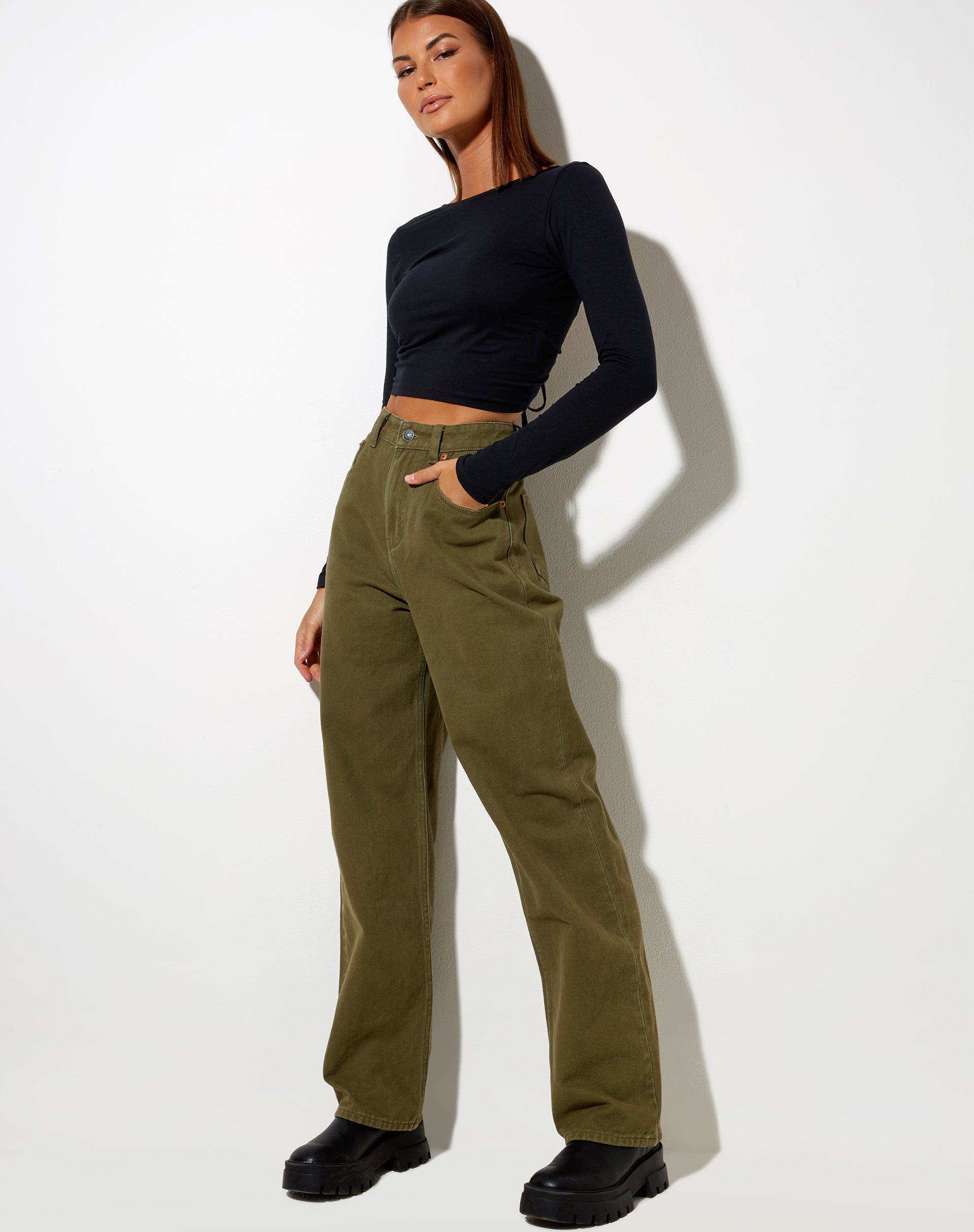 Lali Crop Top in Black-Nico Sky