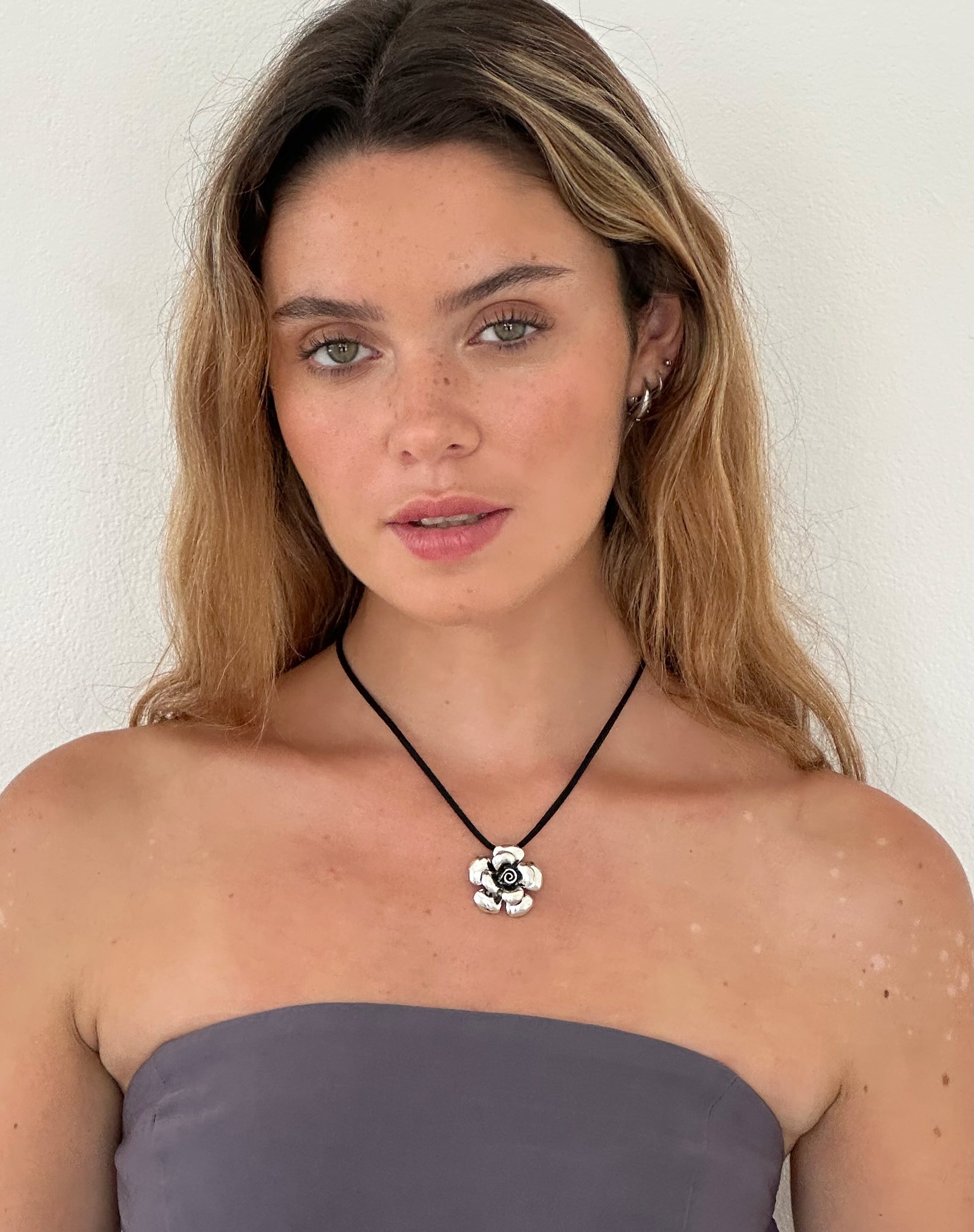 Lana Cord Rose Necklace by Gemini Jewels-Nico Sky