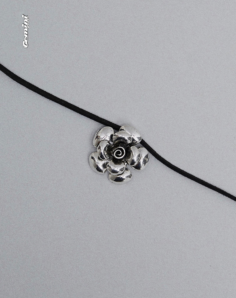 Lana Cord Rose Necklace by Gemini Jewels-Nico Sky