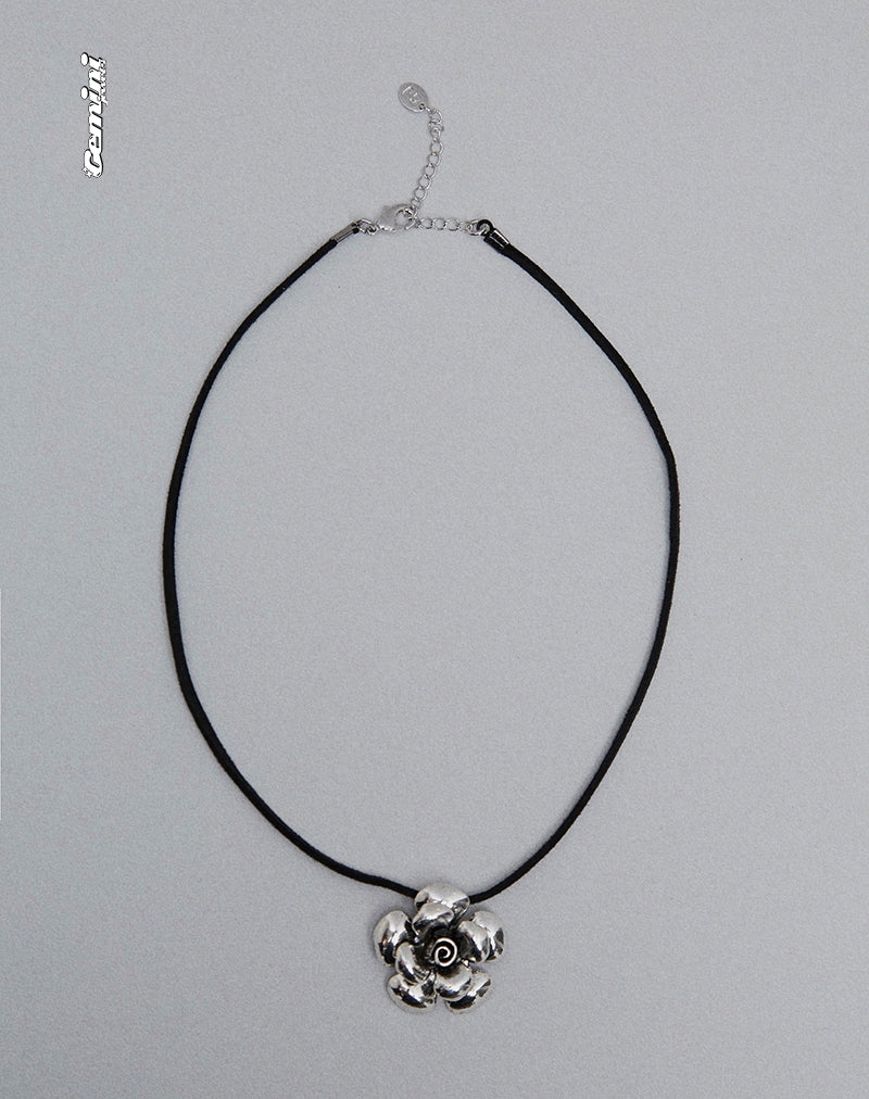 Lana Cord Rose Necklace by Gemini Jewels-Nico Sky