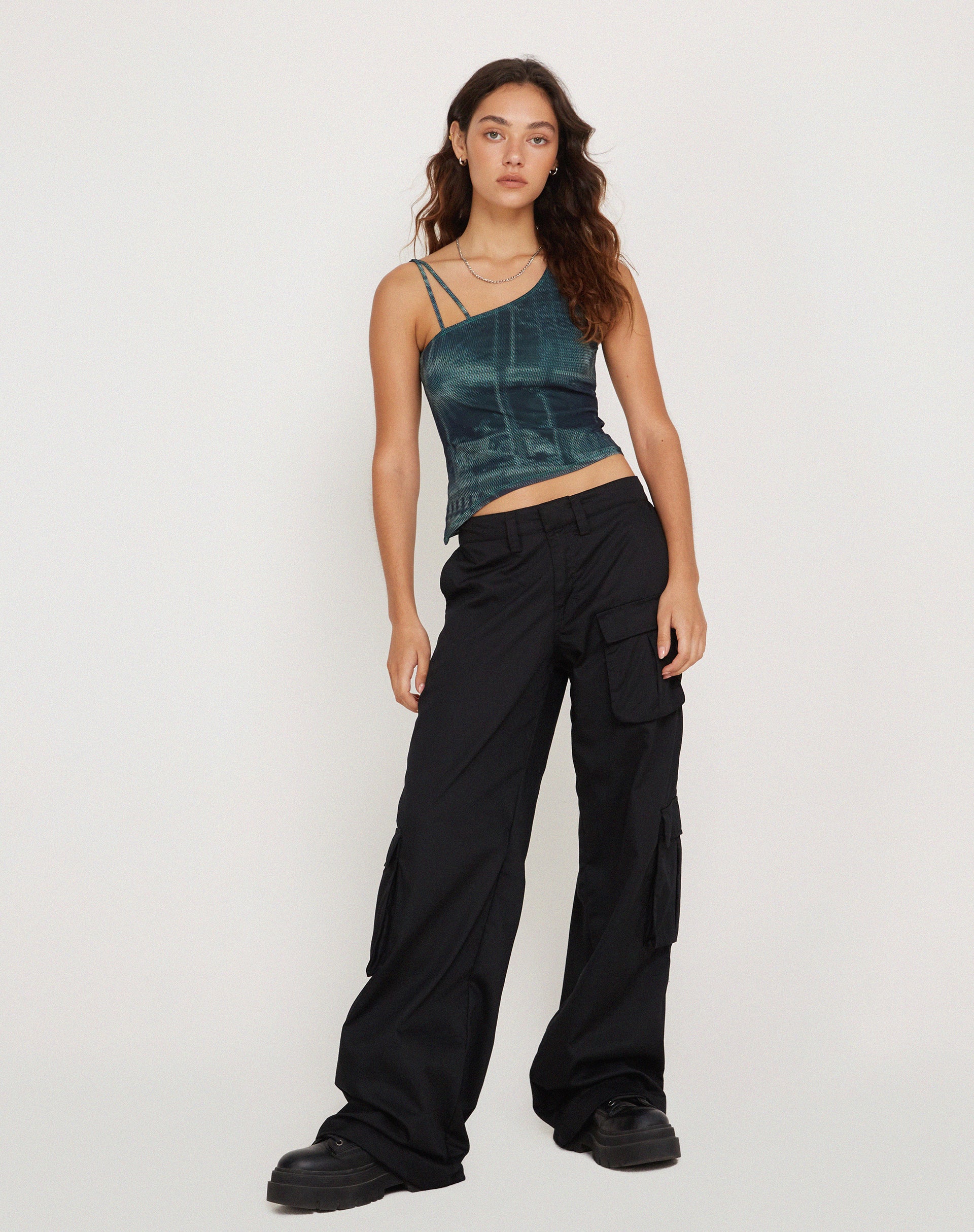 Lanica Top in Cityscape Green-Nico Sky