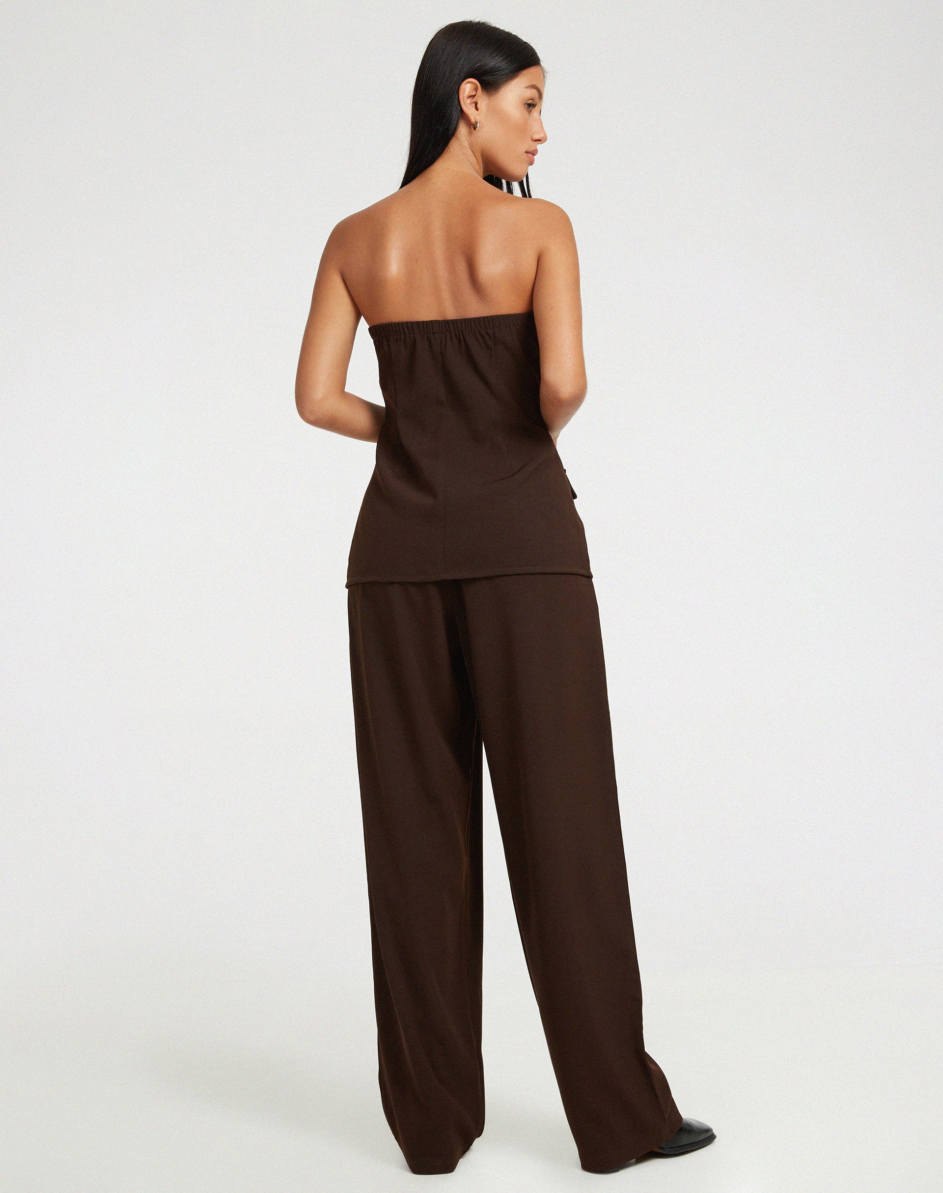 Lavan Corset Top in Tailoring Cappuccino-Nico Sky