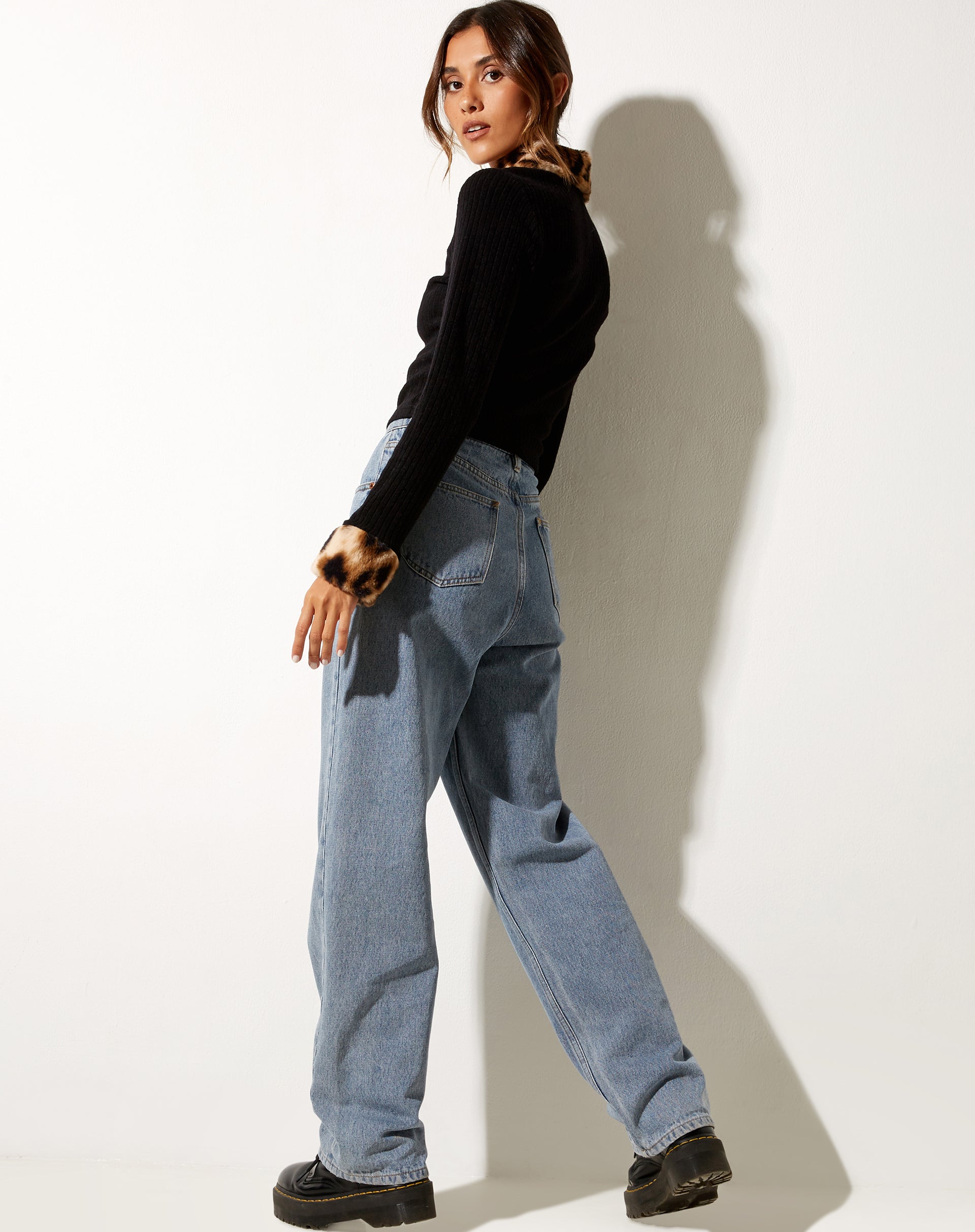 Larita Cardi in Knit Black and Brown-Nico Sky