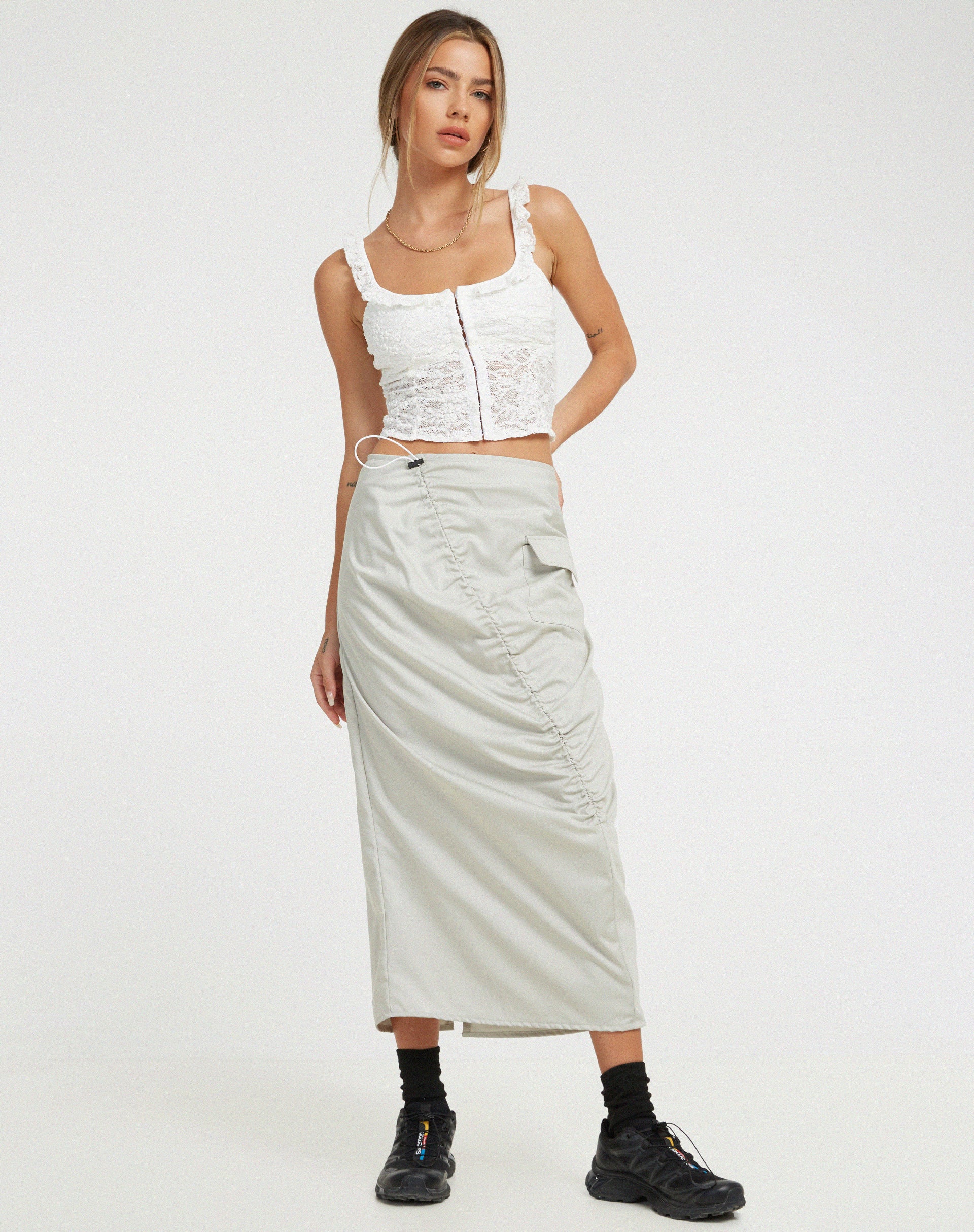 Laru Corset Top in Lace Ivory-Nico Sky