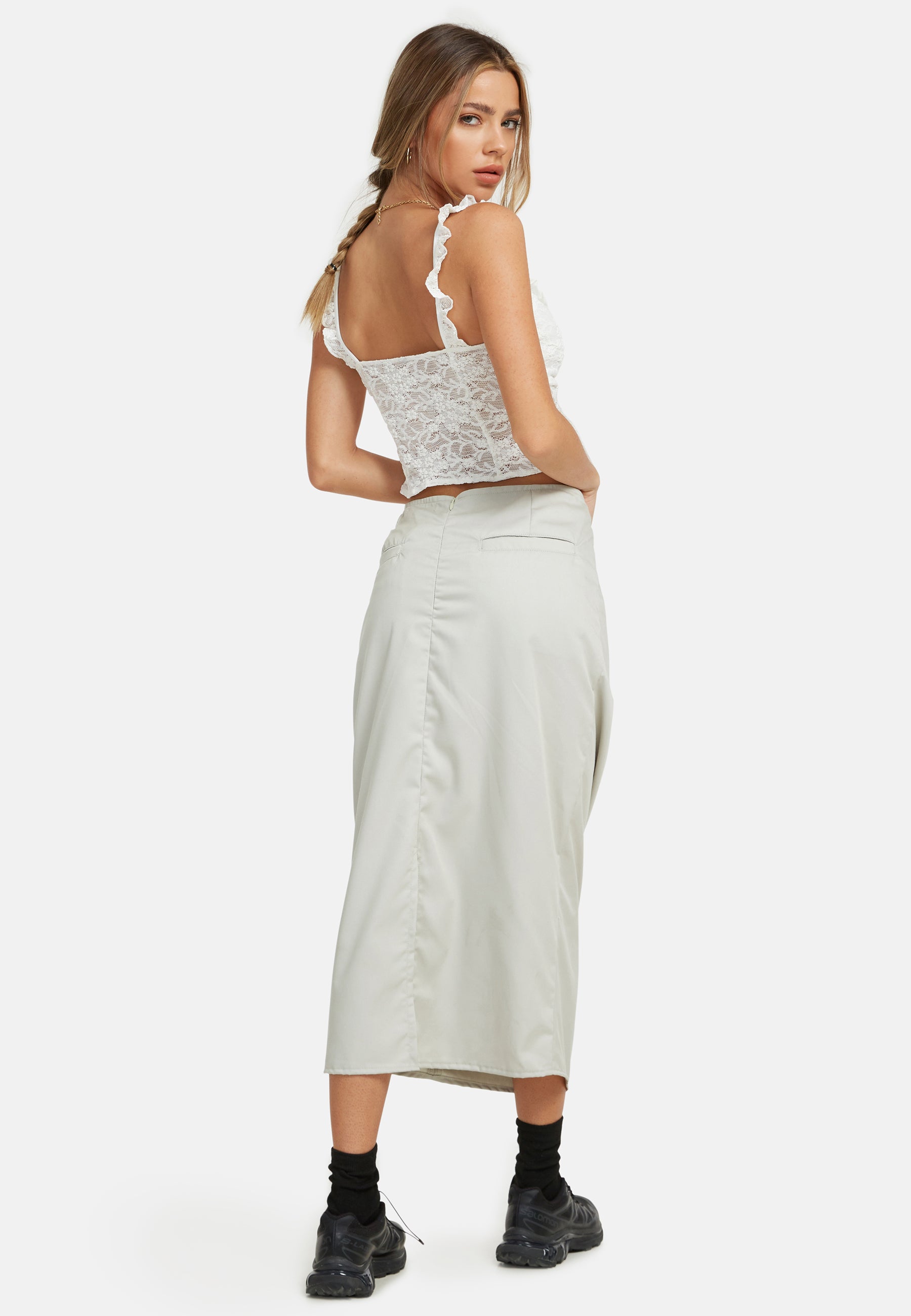 Laru Corset Top in Lace Ivory-Nico Sky