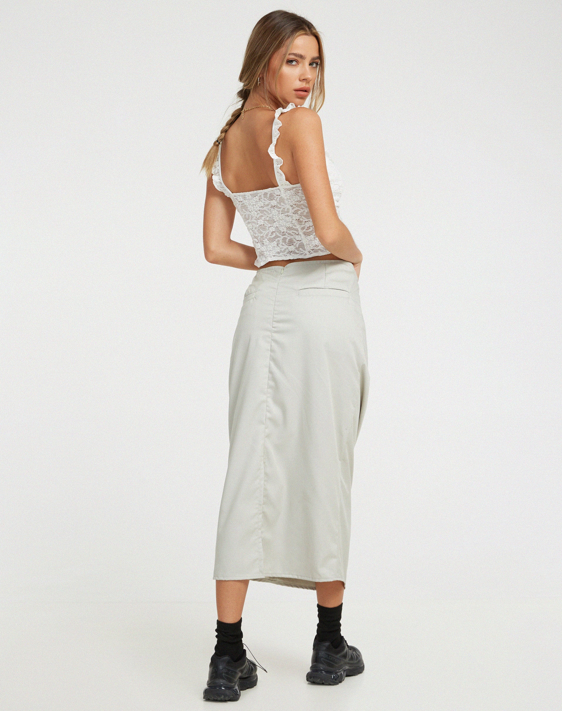 Laru Corset Top in Lace Ivory-Nico Sky