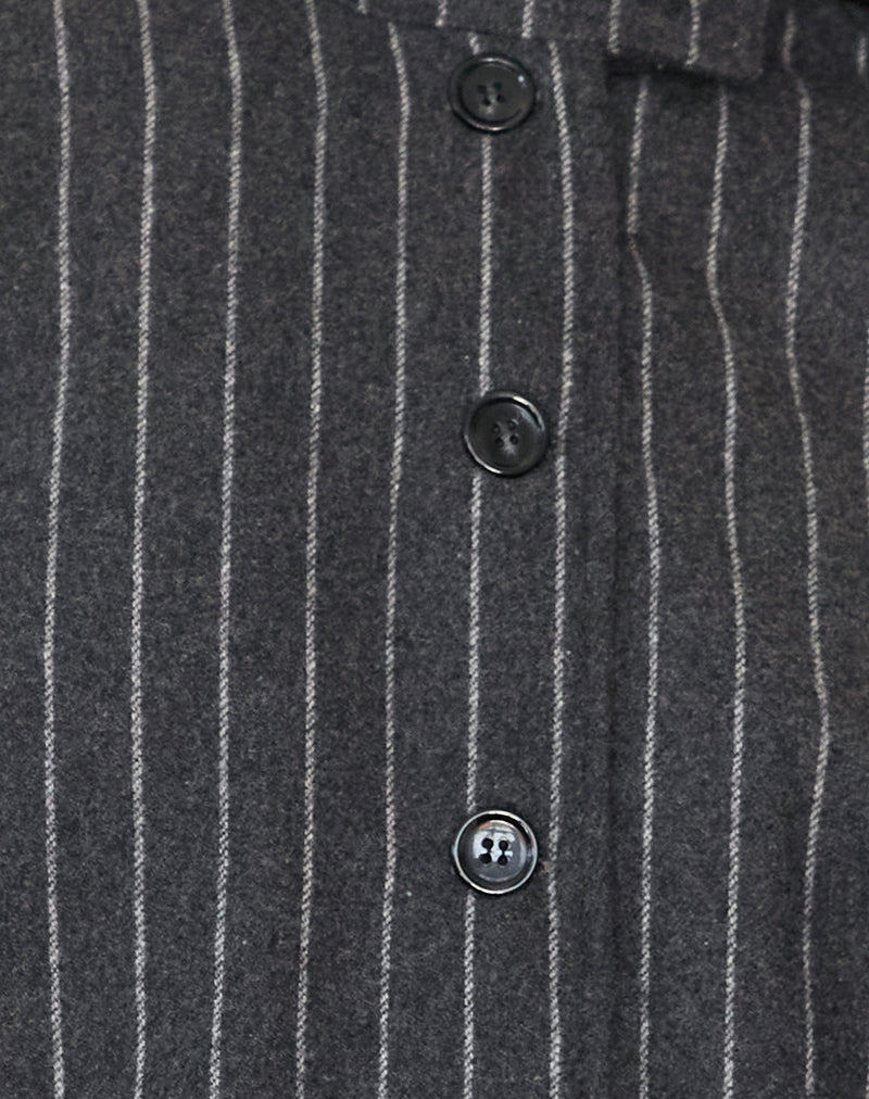 Lastika Jacket in Charcoal Pinstripe-Nico Sky