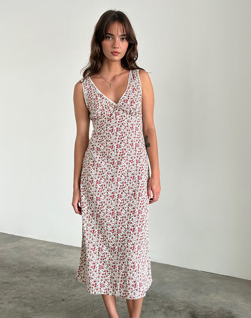 Lavisha Midi Dress in Pretty Ditsy-Nico Sky