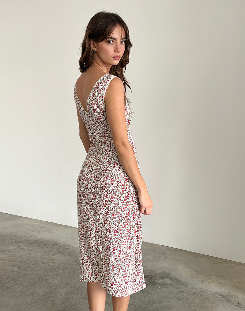 Lavisha Midi Dress in Pretty Ditsy-Nico Sky