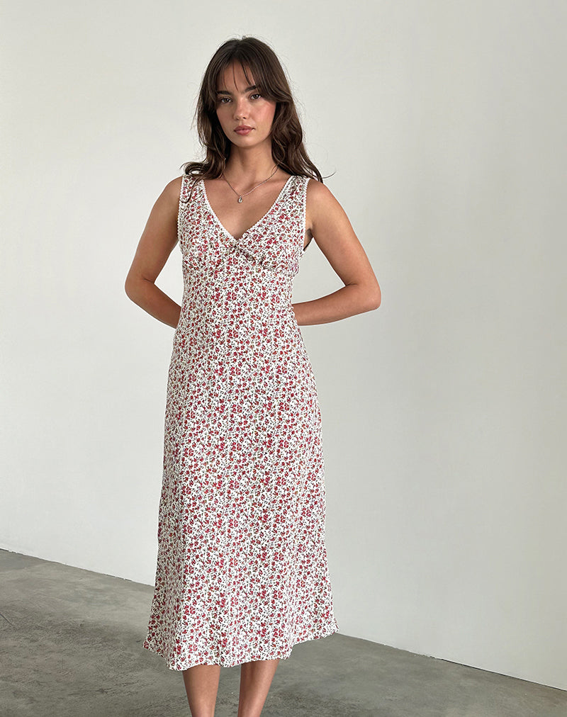 Lavisha Midi Dress in Pretty Ditsy-Nico Sky