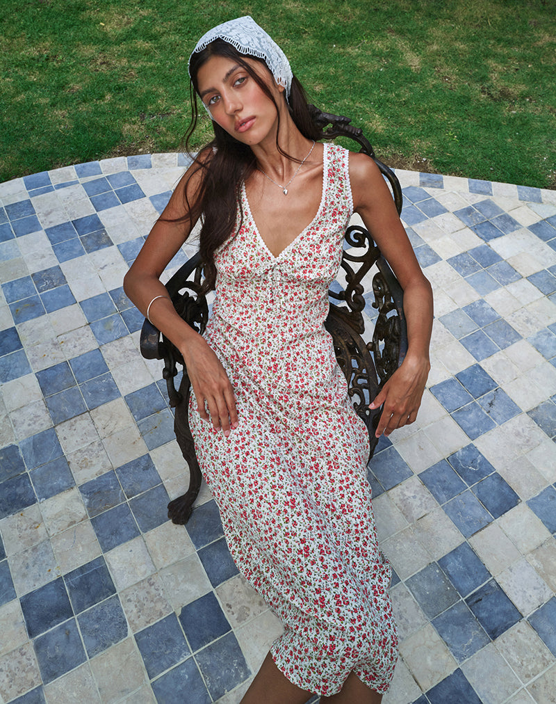 Lavisha Midi Dress in Pretty Ditsy-Nico Sky