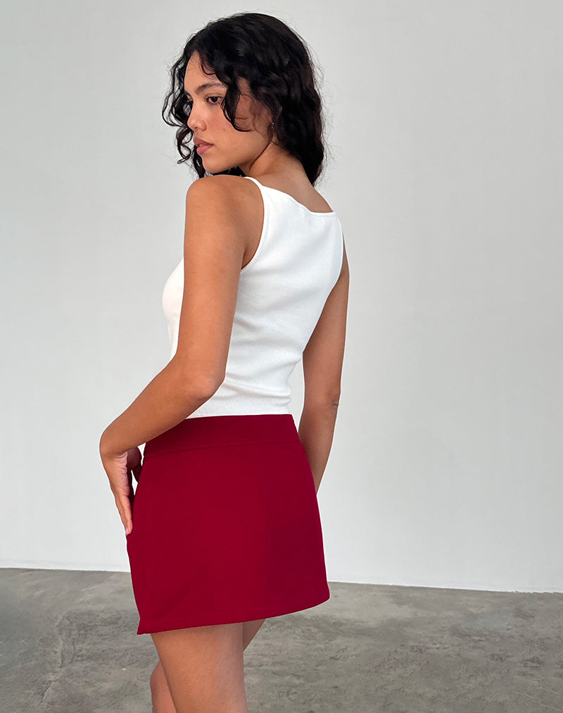 Lavonne Mini Skirt in Red-Nico Sky