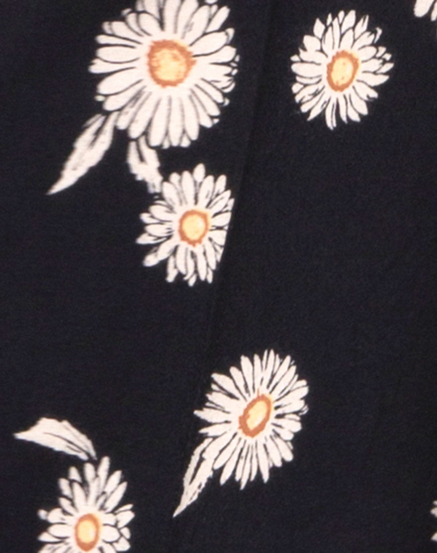 Laya Wrap Top in Grunge Daisy Floral-Nico Sky