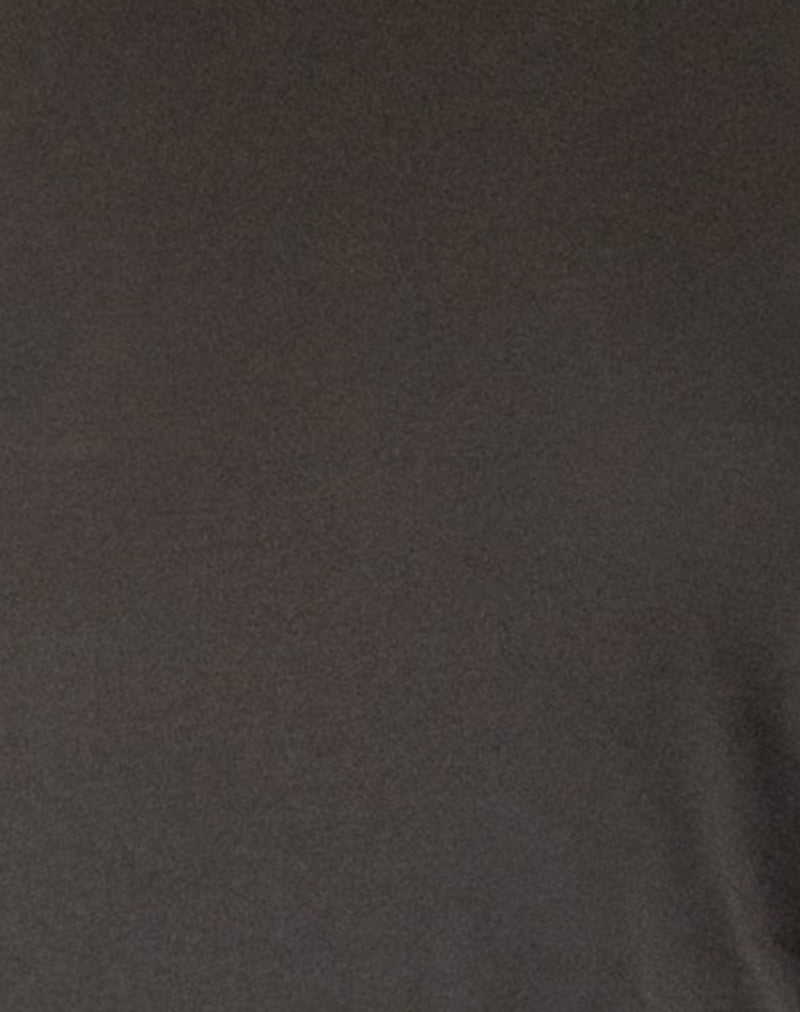 Ledez Asymmetrical Slouchy Top in Olive Tissue Jersey-Nico Sky