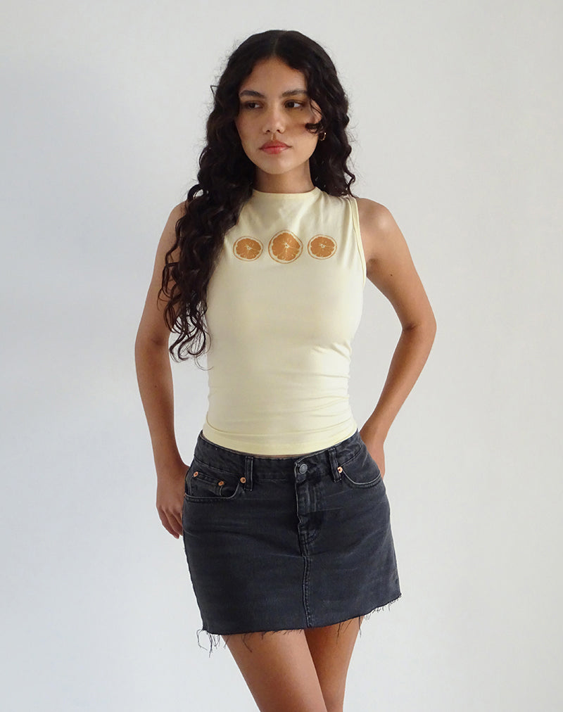 Leen Tank Top in Buttermilk Oranges-Nico Sky