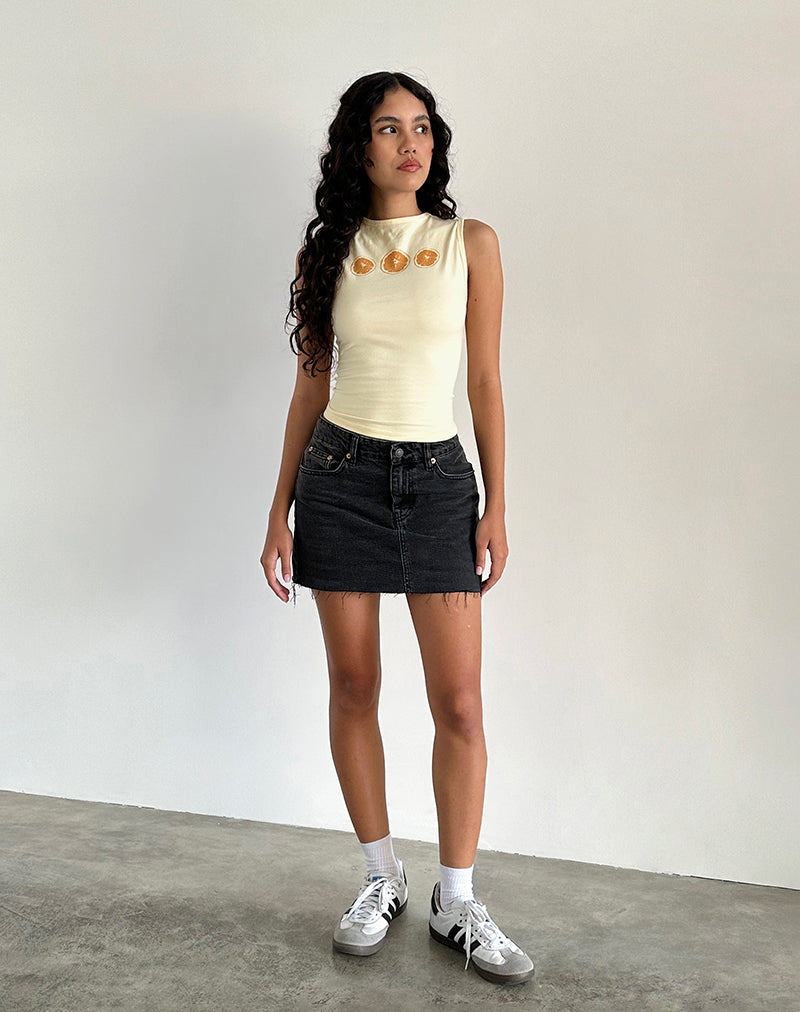 Leen Tank Top in Buttermilk Oranges-Nico Sky