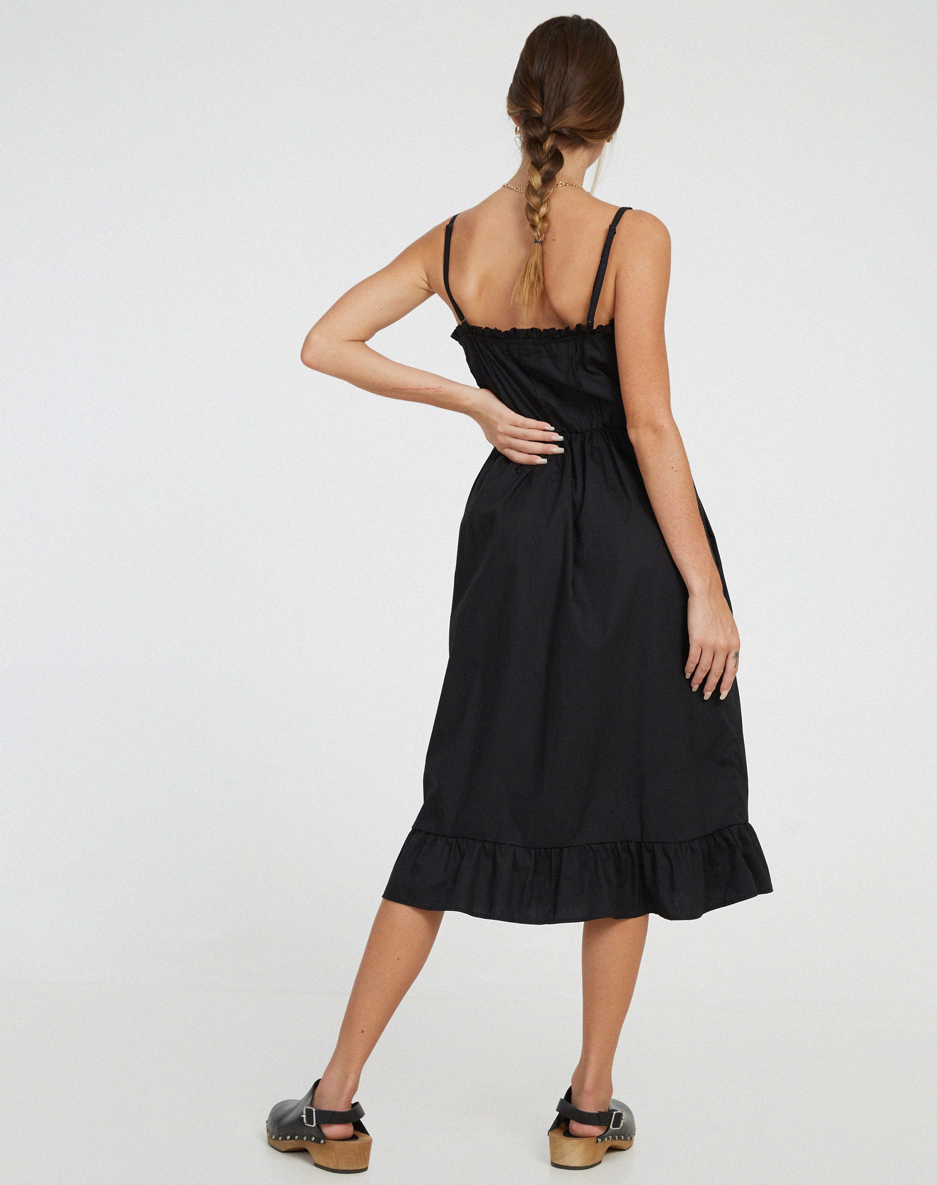 Lennox Midi Dress in Black-Nico Sky