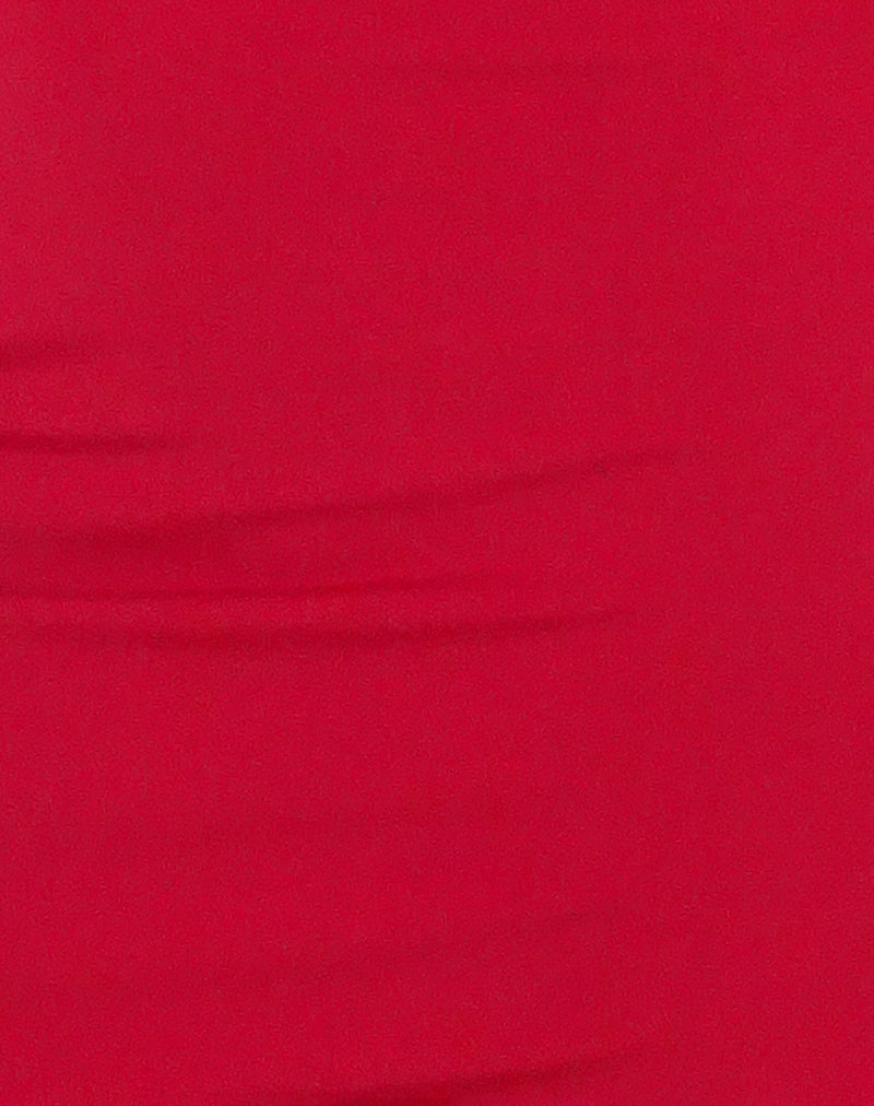 Leona Twist Sleeve Mini Dress in Red-Nico Sky