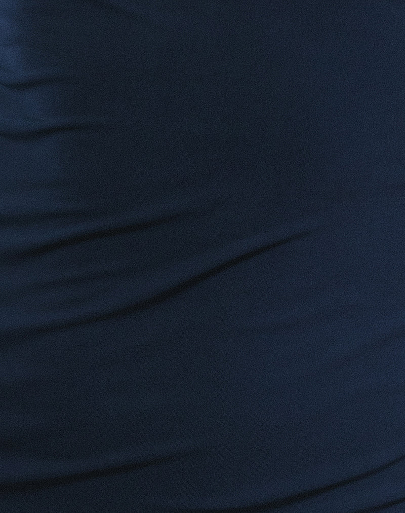 Leona Twist Sleeve Mini Dress in Navy-Nico Sky