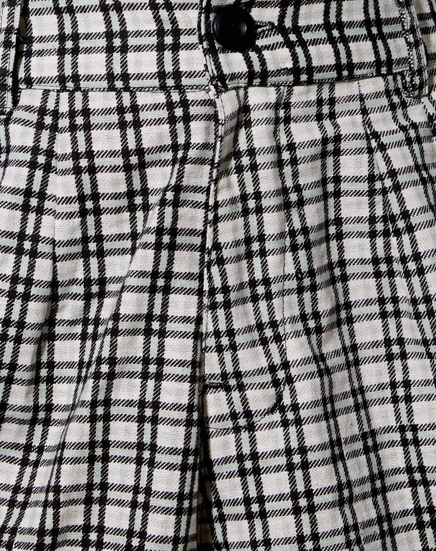 Lex Short in Brandy Check Foam-Nico Sky