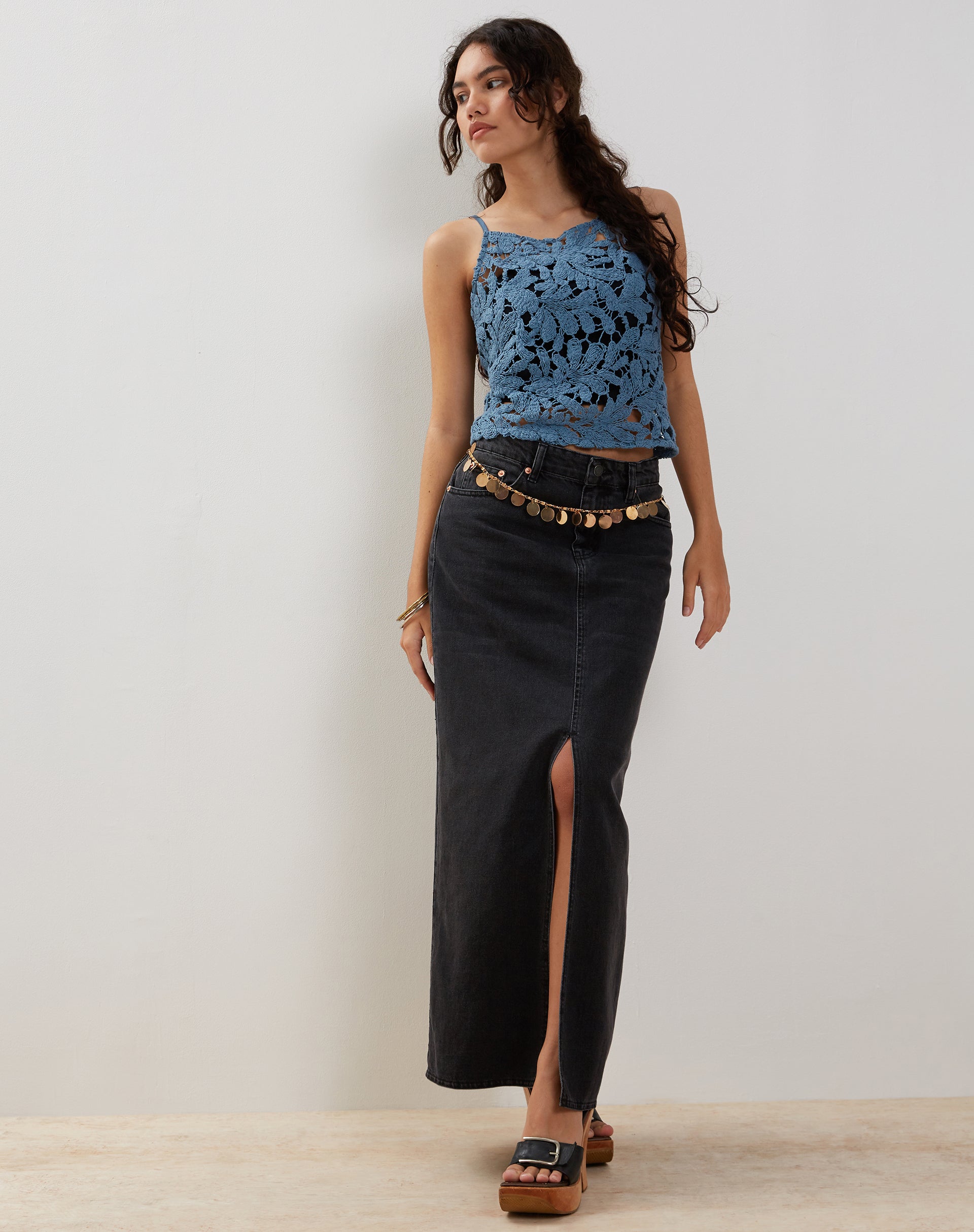 Limu Crochet Top in Moonlight Blue-Nico Sky