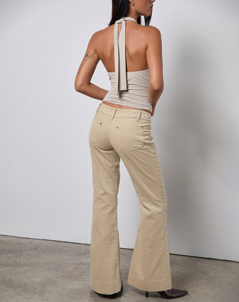 Lintira Slim Leg Trouser in Twill Sand-Nico Sky