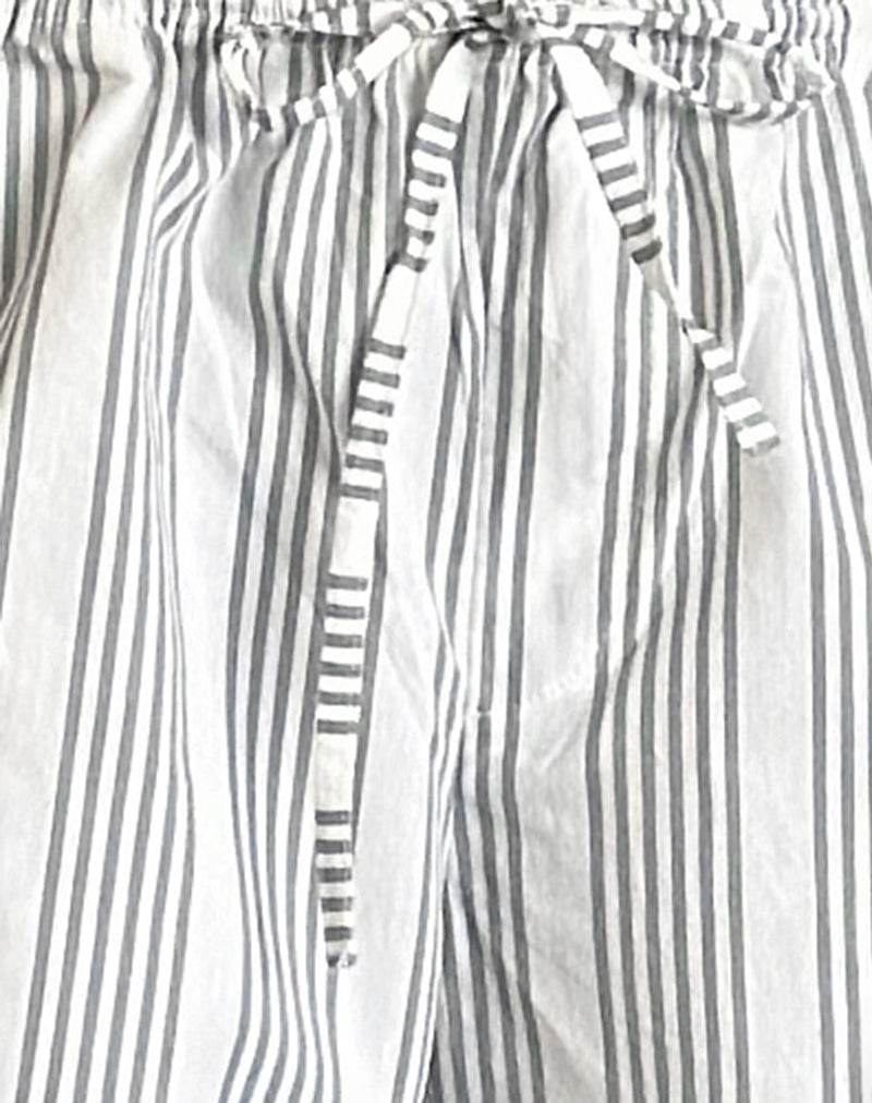 Lirura Trouser in Vertical Grey Stripe-Nico Sky